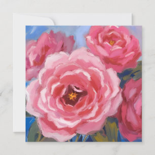 Pink Flowers Holiday Card