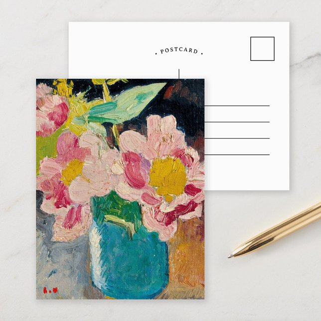 Pink Flowers in a Blue Vase | Louis Valtat Postcard (Creator Uploaded)