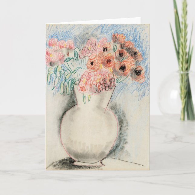 Pink Flowers in a Vase | Christopher Wood Card (Front)