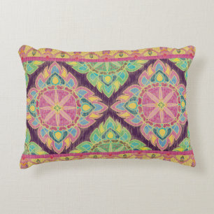 Pink Flowers in the Garden Accent Pillow