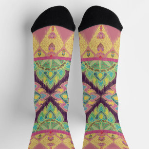 Pink Flowers in the Garden Socks