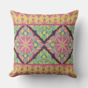 Pink Flowers in the Garden Throw Pillow