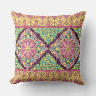 Pink Flowers in the Garden Throw Pillow