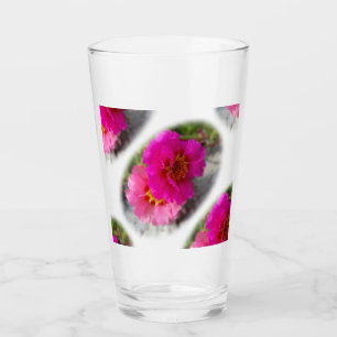 Pink flowers in the sun glass