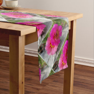 Pink flowers in the sun long table runner
