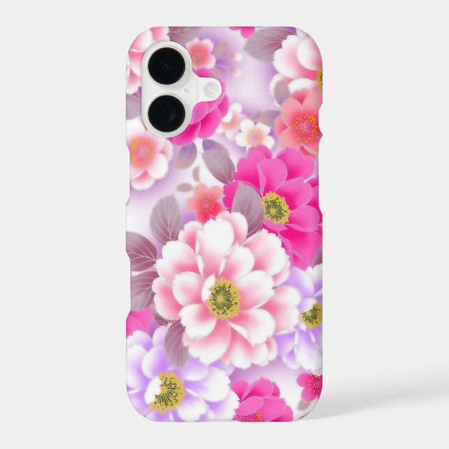 Pink Flowers iPhone X Case (Back)