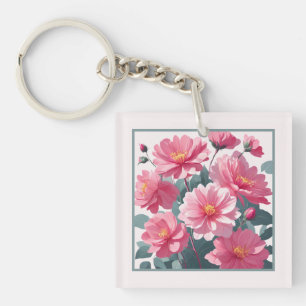 Pink Flowers Keychain