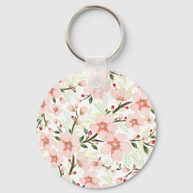 Pink flowers keychain (Front)