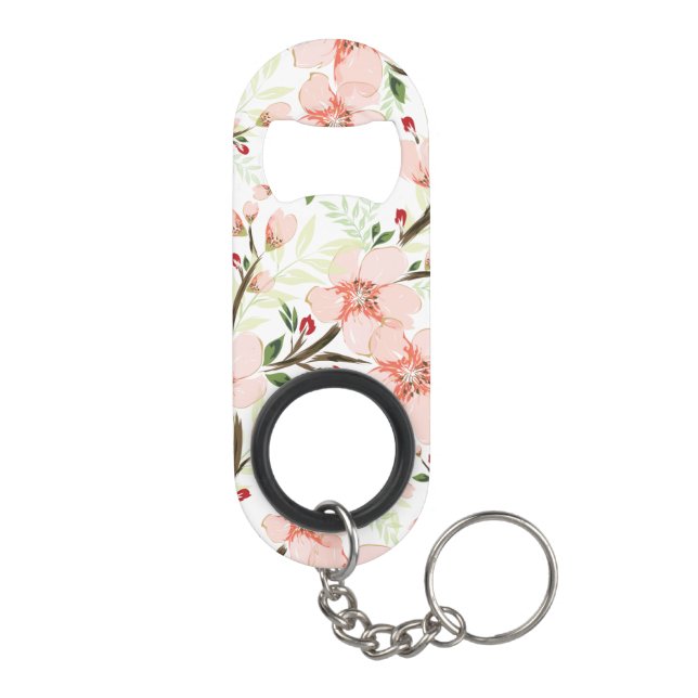 Pink flowers keychain bottle opener (Back)