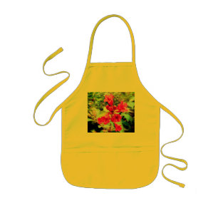 Pink flowers kids apron