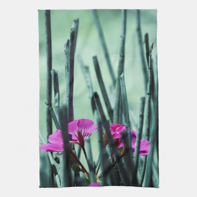 Pink Flowers Kitchen Towel (Vertical)
