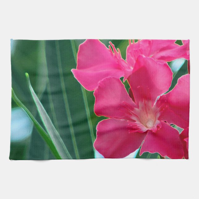 Pink Flowers Kitchen Towel (Horizontal)