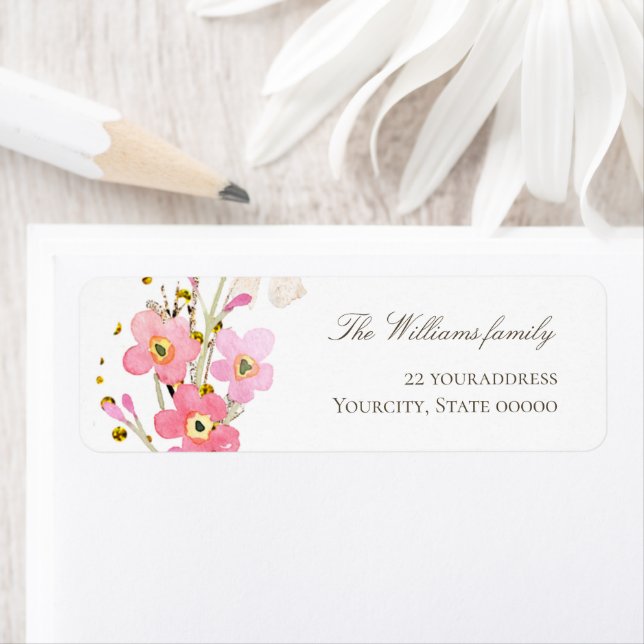 pink flowers label (Insitu)
