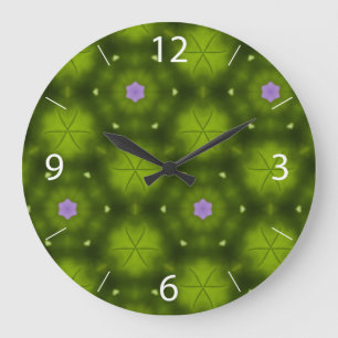 Pink Flowers Large Clock