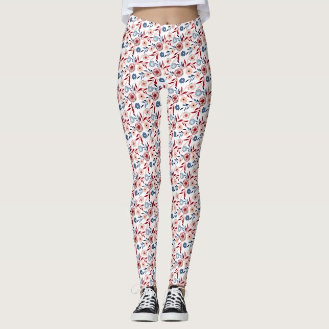 Pink flowers leggings (Front)