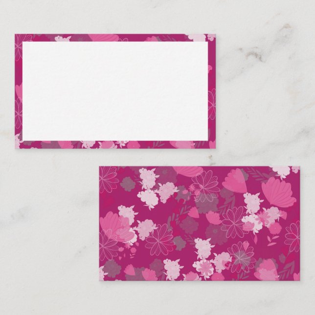 pink flowers loyalty card (Front/Back)