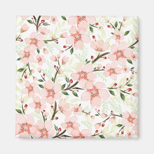 Pink flowers magnet (Front)
