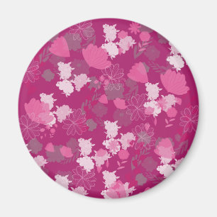 pink flowers magnet