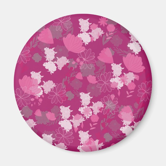 pink flowers magnet (Front)