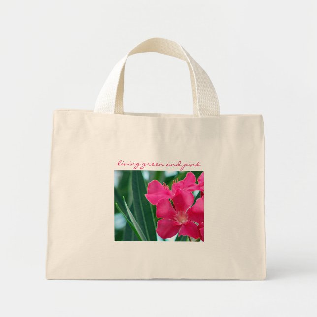 Pink Flowers Mini Tote Bag (Front)