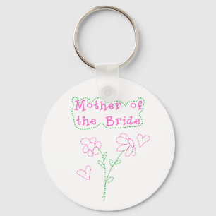 Pink Flowers Mother of Bride Keychain
