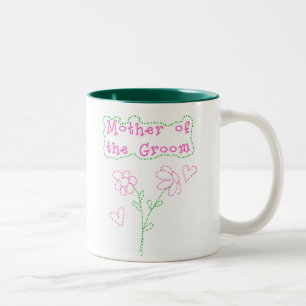 Pink Flowers Mother of  Groom Two-Tone Coffee Mug
