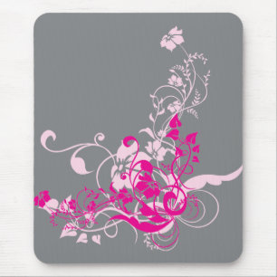 Pink Flowers Mouse Pad