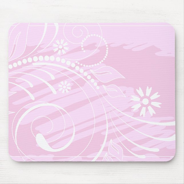 pink flowers mouse pad (Front)