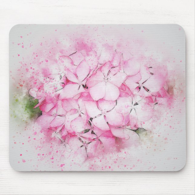 Pink Flowers Mouse Pad (Front)