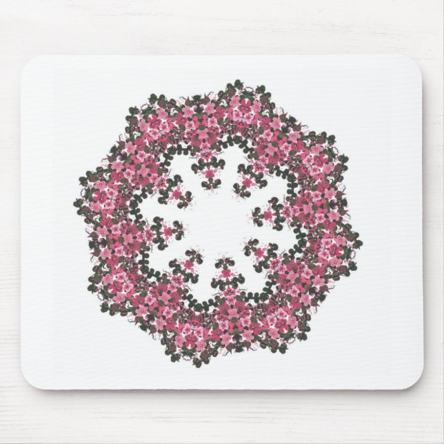 Pink Flowers Mouse Pad (Front)