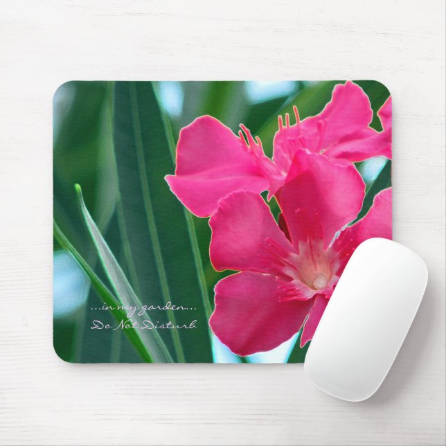 Pink Flowers Mouse Pad (With Mouse)
