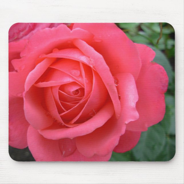 Pink Flowers Mousepad Red Rose Decor Gifts (Front)