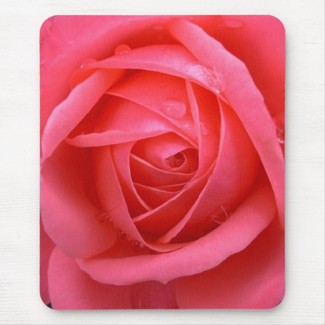 Pink Flowers Mousepad Red Rose Decor Gifts (Front)