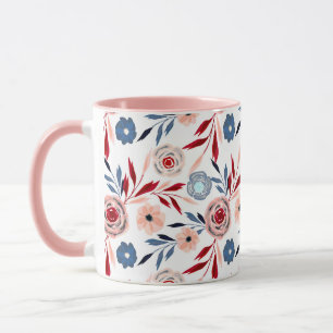 Pink flowers mug