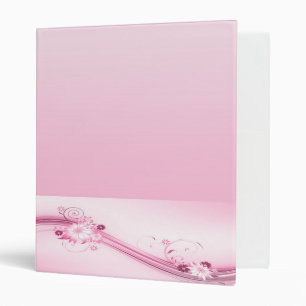 Pink Flowers n Waves Binder