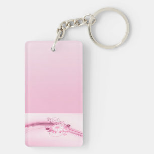 Pink Flowers n Waves Keychain
