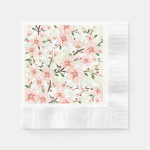 Pink flowers napkin
