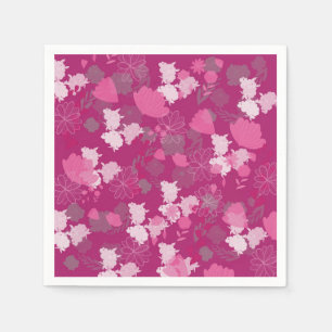 pink flowers napkin