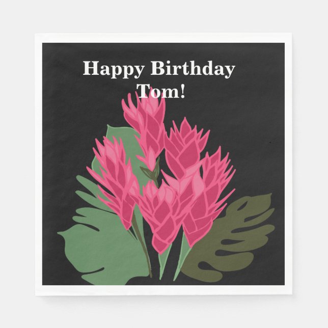 Pink Flowers Napkin (Front)