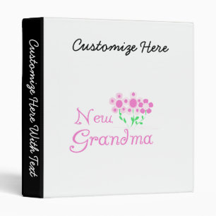 Pink Flowers New Grandma Gifts Binder