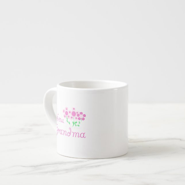 Pink Flowers New Grandma Gifts Espresso Cup (Front Left)