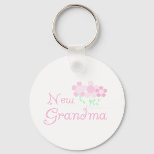 Pink Flowers New Grandma Keychain