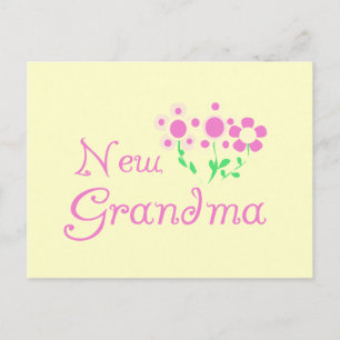 Pink Flowers New Grandma Tshirts and Gifts Postcard
