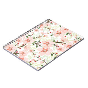 Pink flowers notebook