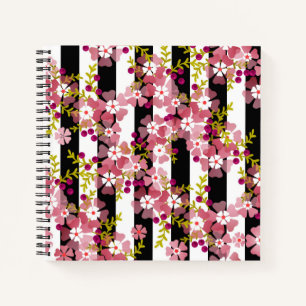 Pink flowers notebook