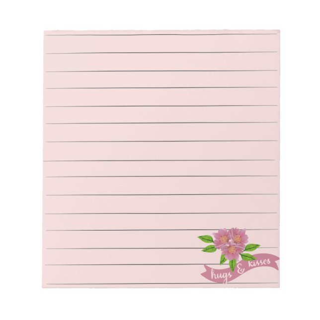 Pink Flowers Notepad (Front)