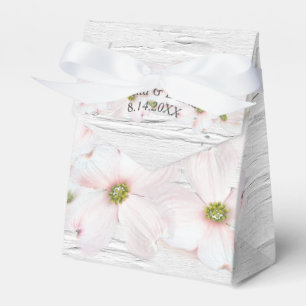 Pink Flowers on Birch Texture Favor Box