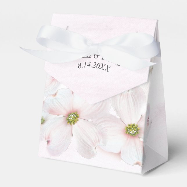 Pink Flowers on Pink Favor Box (Front Side)