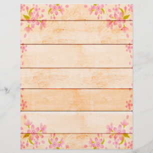 Pink flowers on wood
