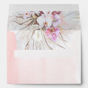 Pink Flowers Pampas Grass Elegant Exotic Envelope